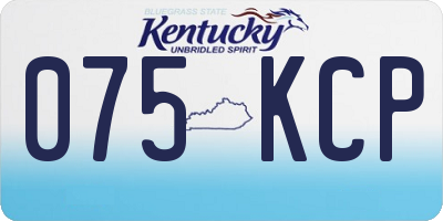 KY license plate 075KCP