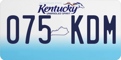 KY license plate 075KDM