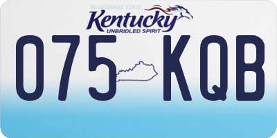 KY license plate 075KQB