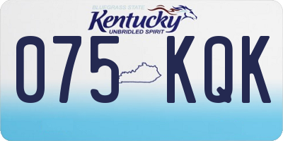 KY license plate 075KQK