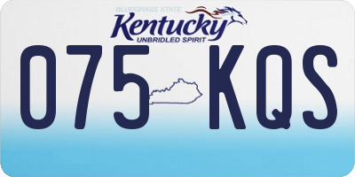 KY license plate 075KQS