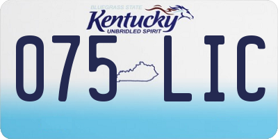 KY license plate 075LIC
