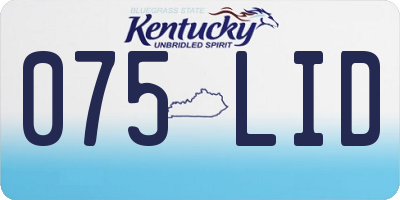 KY license plate 075LID