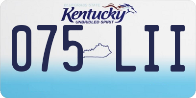KY license plate 075LII