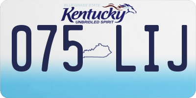 KY license plate 075LIJ