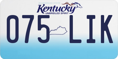 KY license plate 075LIK
