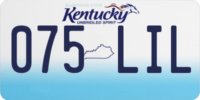 KY license plate 075LIL