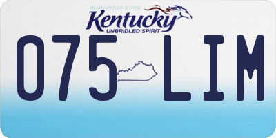 KY license plate 075LIM