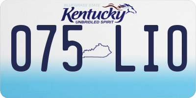 KY license plate 075LIO