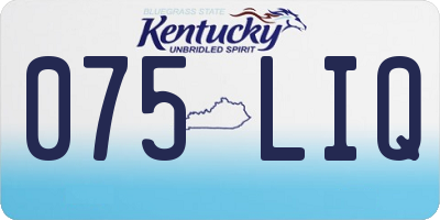 KY license plate 075LIQ