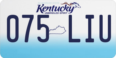 KY license plate 075LIU