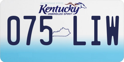 KY license plate 075LIW