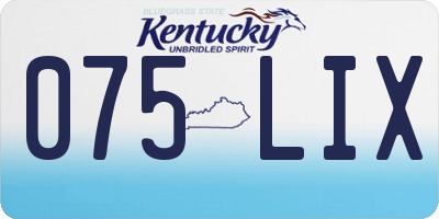 KY license plate 075LIX