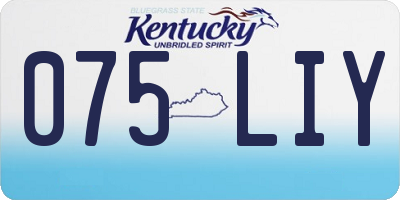 KY license plate 075LIY