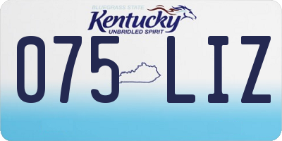 KY license plate 075LIZ