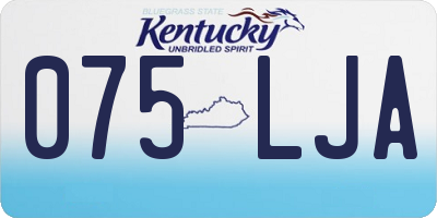 KY license plate 075LJA