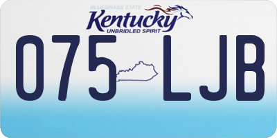 KY license plate 075LJB