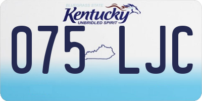 KY license plate 075LJC