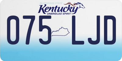 KY license plate 075LJD
