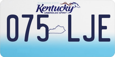 KY license plate 075LJE