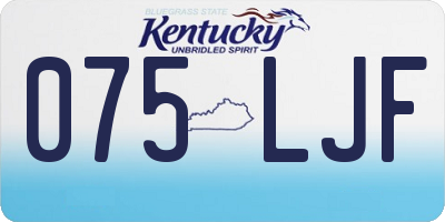 KY license plate 075LJF