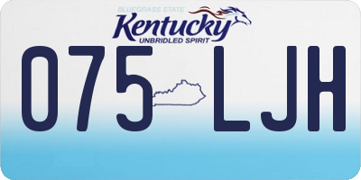 KY license plate 075LJH