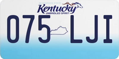 KY license plate 075LJI