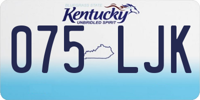 KY license plate 075LJK