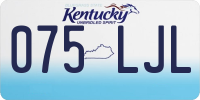 KY license plate 075LJL