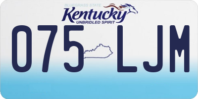 KY license plate 075LJM