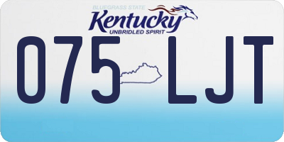 KY license plate 075LJT