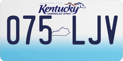 KY license plate 075LJV