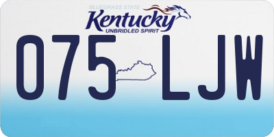 KY license plate 075LJW
