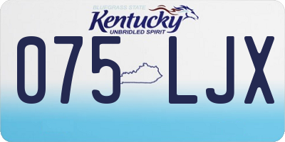 KY license plate 075LJX