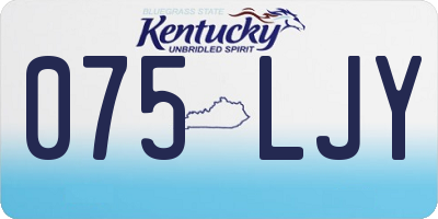 KY license plate 075LJY
