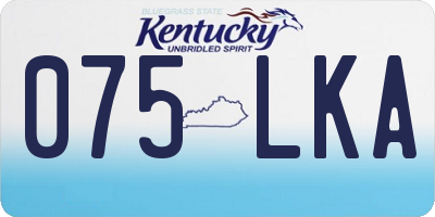 KY license plate 075LKA