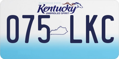 KY license plate 075LKC