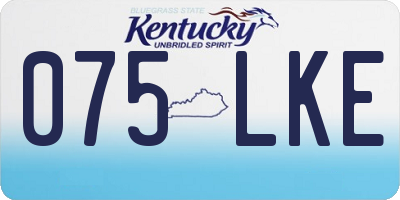 KY license plate 075LKE