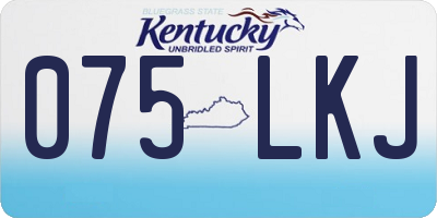 KY license plate 075LKJ