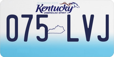 KY license plate 075LVJ