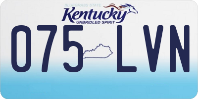 KY license plate 075LVN