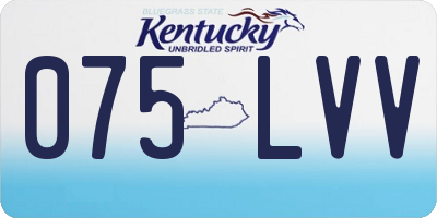 KY license plate 075LVV