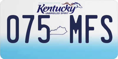 KY license plate 075MFS