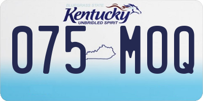 KY license plate 075MOQ