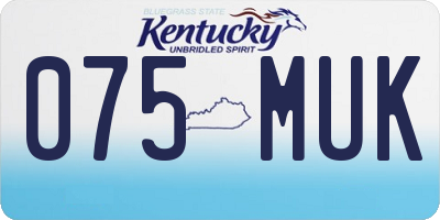 KY license plate 075MUK