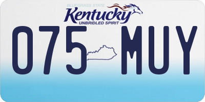 KY license plate 075MUY