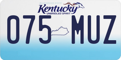 KY license plate 075MUZ