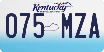 KY license plate 075MZA