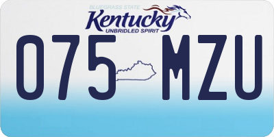 KY license plate 075MZU