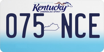 KY license plate 075NCE